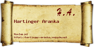 Hartinger Aranka névjegykártya